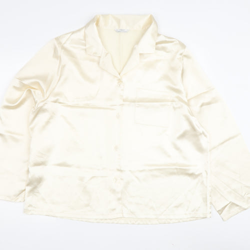 Marks and Spencer Women's Ivory Satin Pyjama Top, Size 20