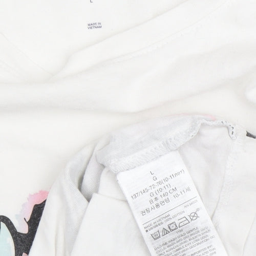 GAP Girls Unicorn T-Shirt, White Multicoloured, Size L