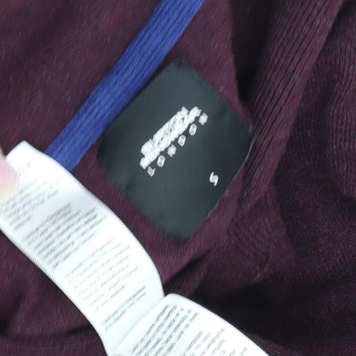 Marks and Spencer Men's Purple Mock Neck Jumper S