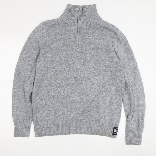 SuperDry Men's Grey XL 1/2 Zip Knit Jumper