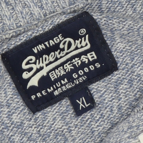 SuperDry Men's Grey XL 1/2 Zip Knit Jumper