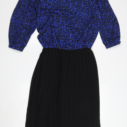 Richard Shops Women's Blue Animal Print Dress, Size 12