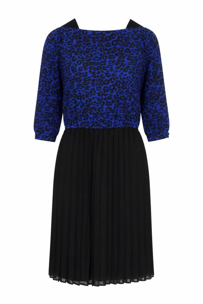 Richard Shops Women's Blue Animal Print Dress, Size 12