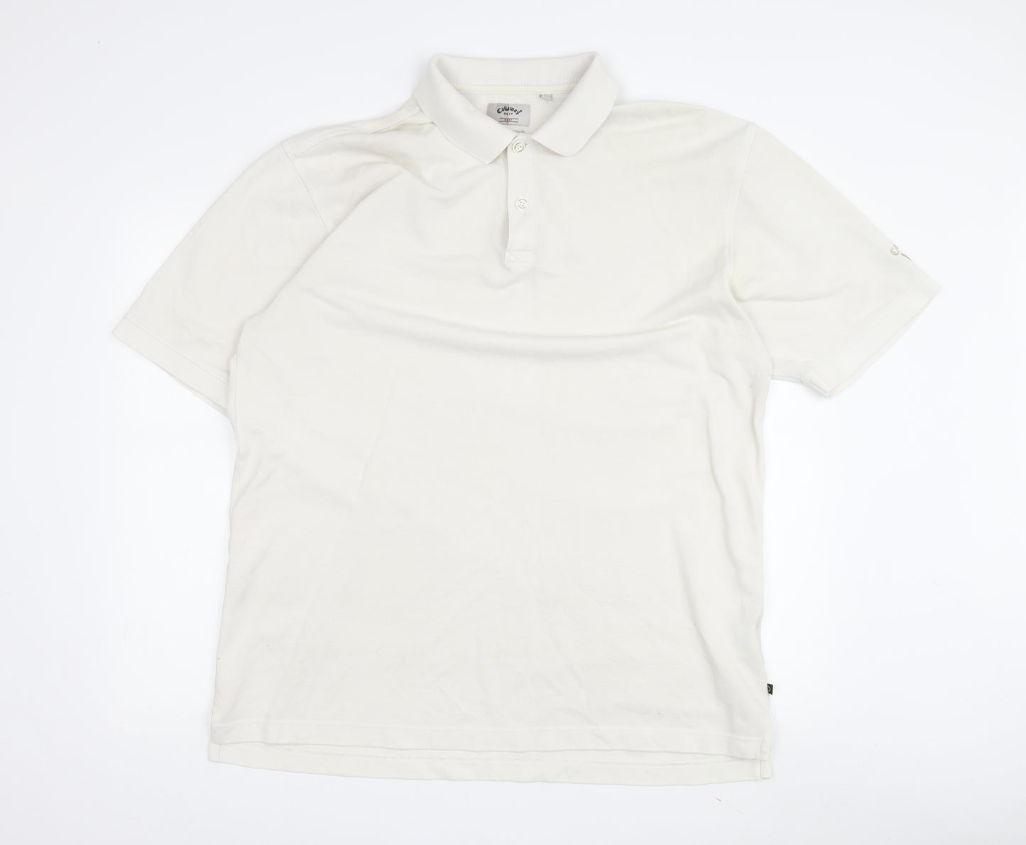 Callaway Men's White Cotton Polo, Size L, Golf Style