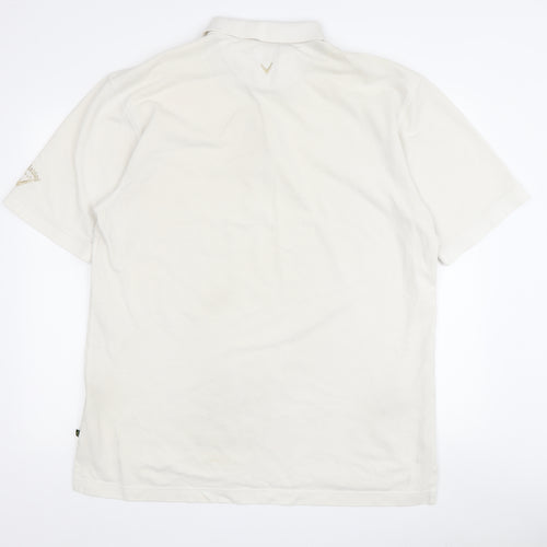 Callaway Men's White Cotton Polo, Size L, Golf Style