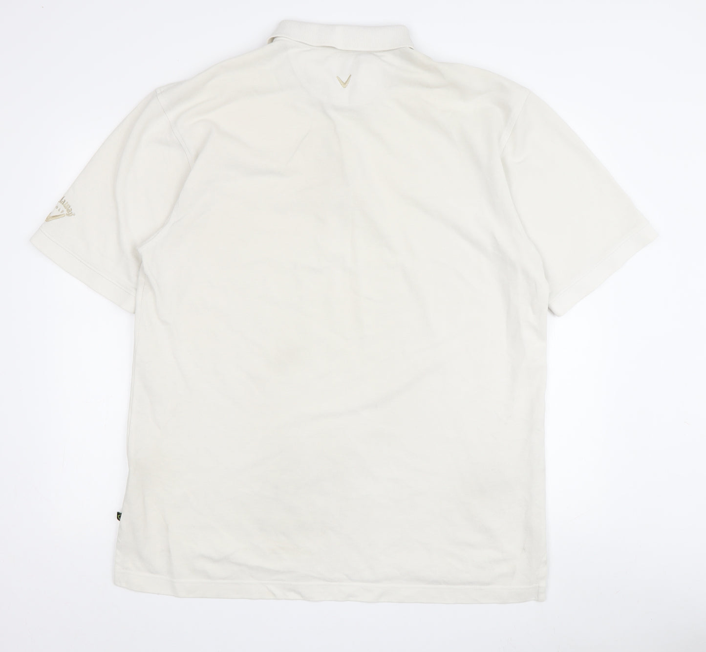 Callaway Men's White Cotton Polo, Size L, Golf Style