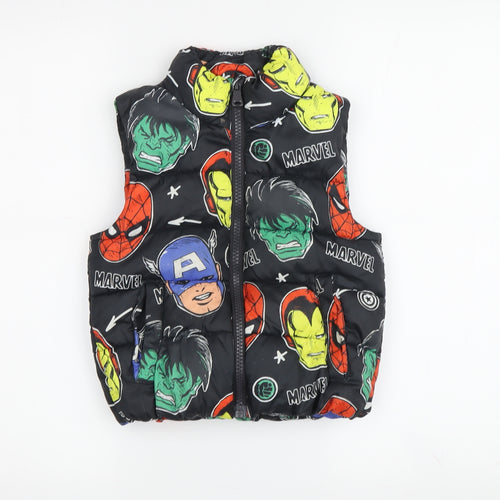 Marvel Boys Black Puffer Jacket 10-11 Years Superhero Print