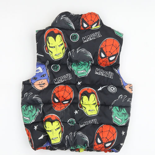 Marvel Boys Black Puffer Jacket 10-11 Years Superhero Print