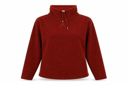 Front view of M&Co Women’s Red Fleece Pullover Sweatshirt M