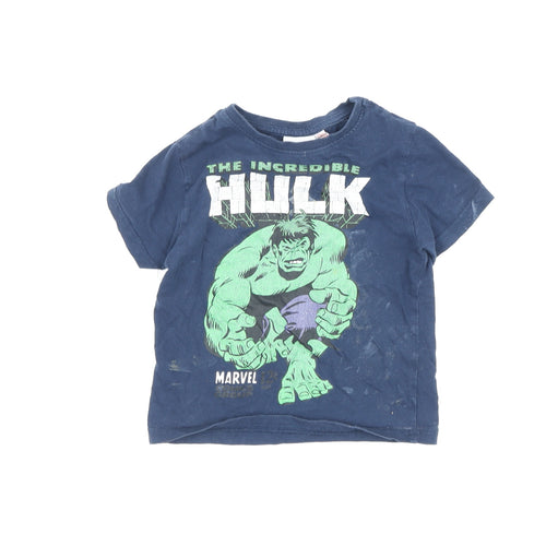 Marvel Boys Blue Hulk T-Shirt 2-3 Years Graphic Superhero