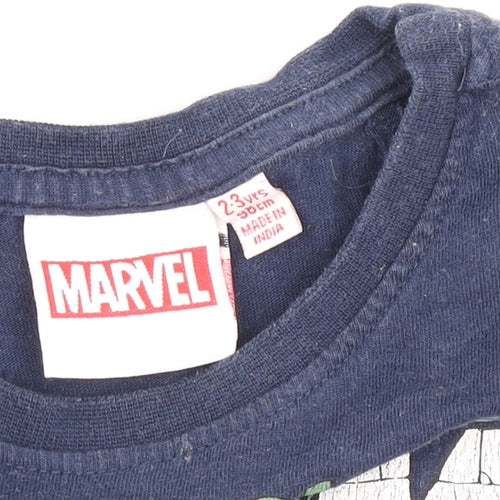 Marvel Boys Blue Hulk T-Shirt 2-3 Years Graphic Superhero