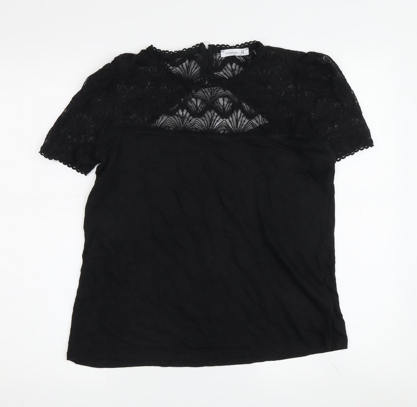 Mademoiselle R Women's Black Lace T-Shirt M
