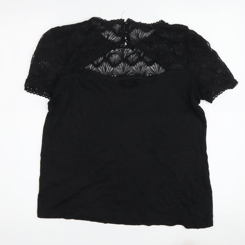 Mademoiselle R Women's Black Lace T-Shirt M