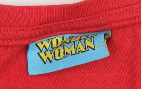 Wonder Woman Red T-Shirt, Women Size 12, Comic Style