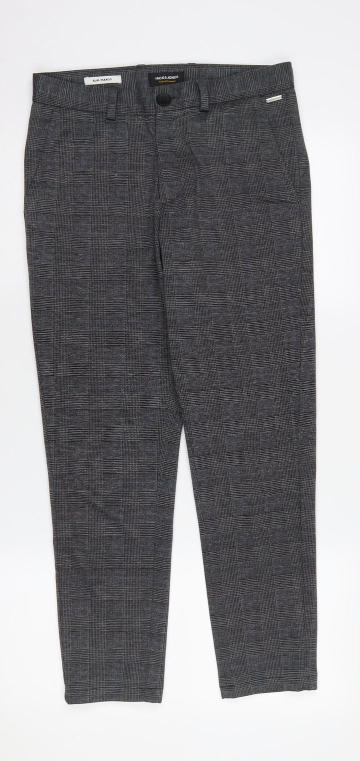 Jack & Jones Men's Grey Slim Chino Trousers M