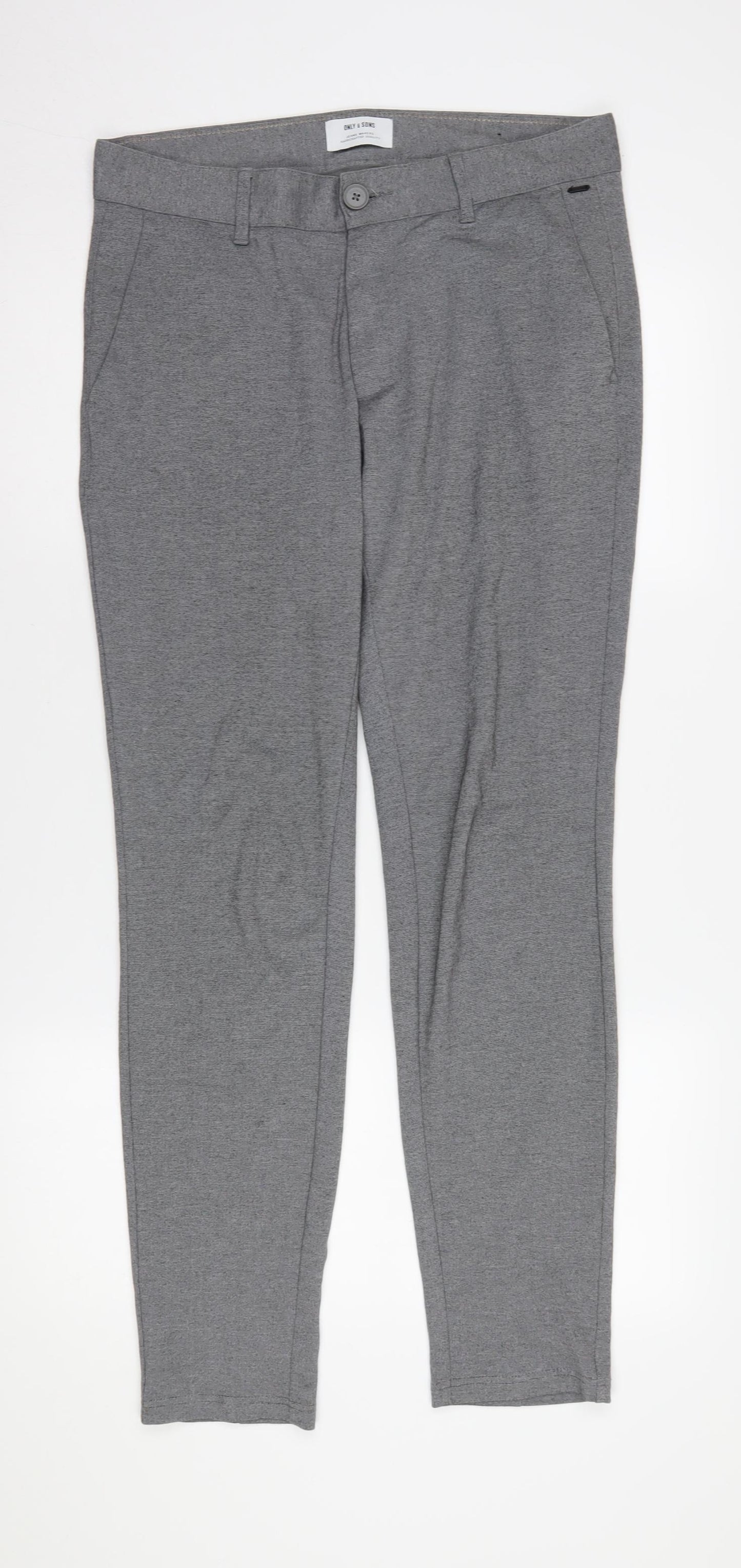 Only & Sons Men's Grey Slim Fit Chino Trousers