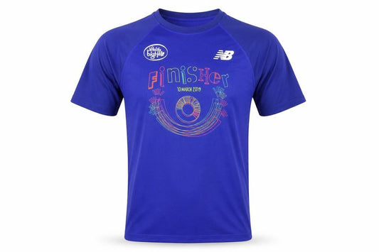 Front view of New Balance Men's Blue XS Athletic T-Shirt