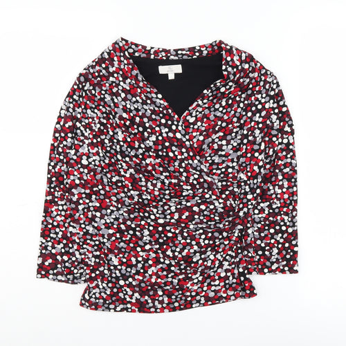 CC Women's Multicoloured Wrap Blouse, Size S Petites