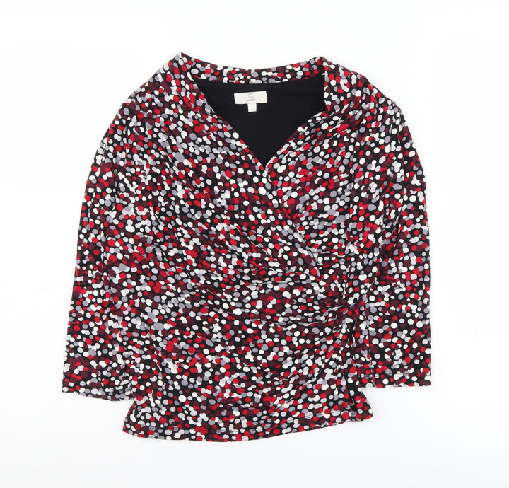 CC Women's Multicoloured Wrap Blouse, Size S Petites
