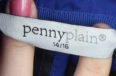 Penny Plain Women's Blue Rain Coat Jacket Size 14