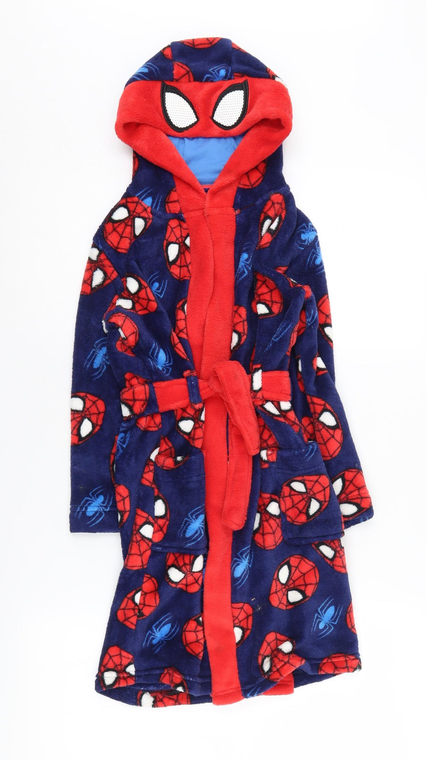 Marvel Spider-Man Boys Robe, Red/Blue Fleece, Size 6-7 Years