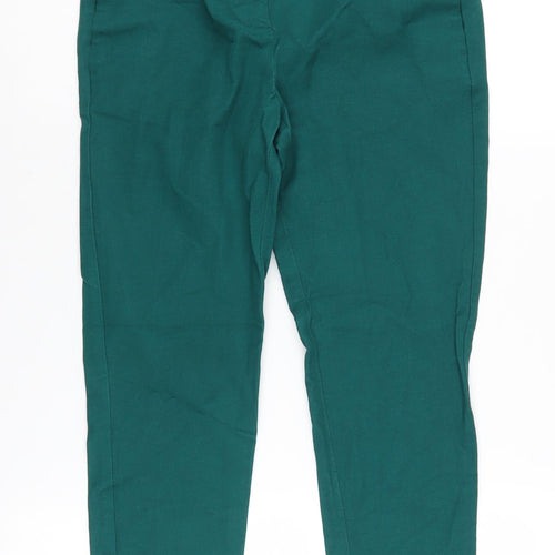 Next Green Straight Trousers Size 8 for Women