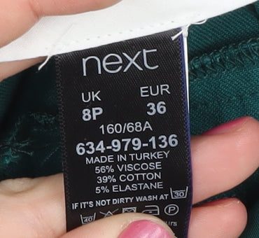 Next Green Straight Trousers Size 8 for Women