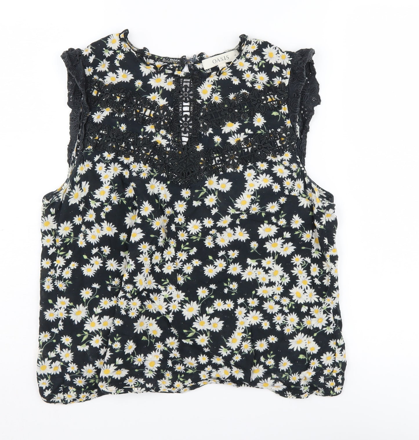 Oasis Women's Black Floral Blouse, Size 14, Casual