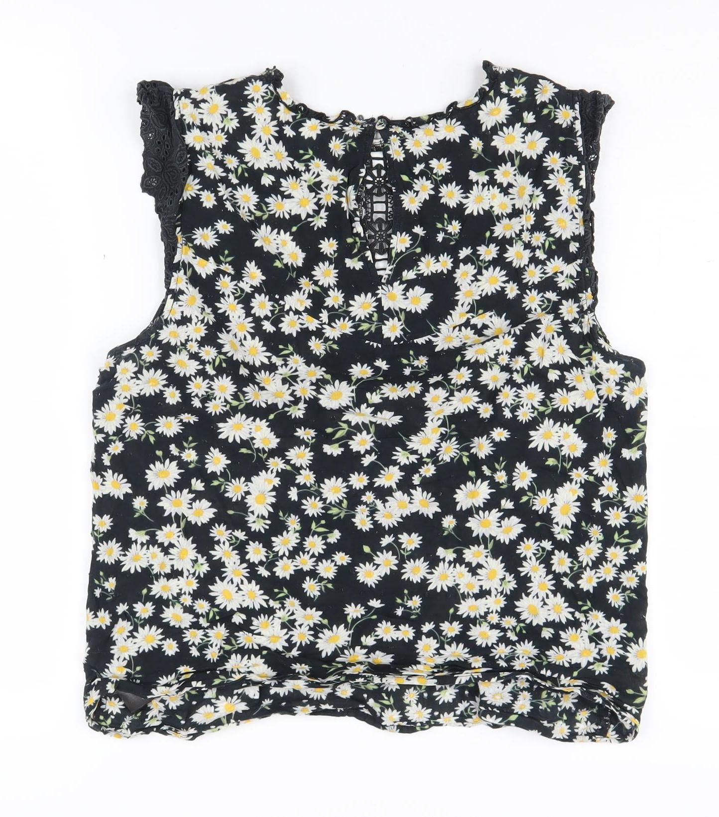 Oasis Women's Black Floral Blouse, Size 14, Casual