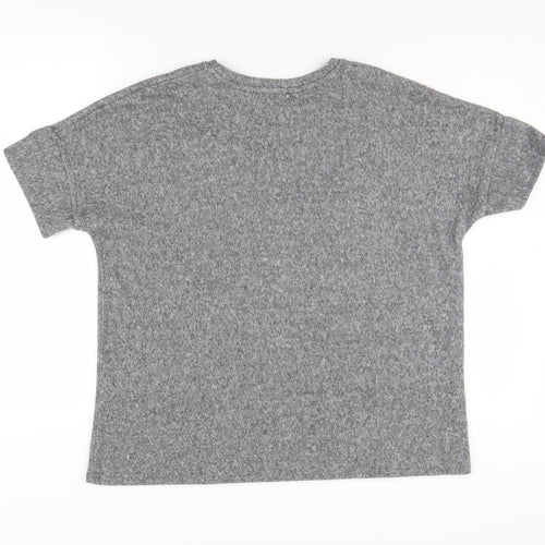 New Look Women's Grey Basic Crew Neck T-Shirt Size 10