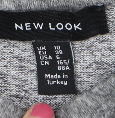 New Look Women's Grey Basic Crew Neck T-Shirt Size 10