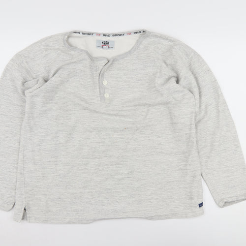 Pro Sport Women's Grey L Henley Jumper, Long Sleeve