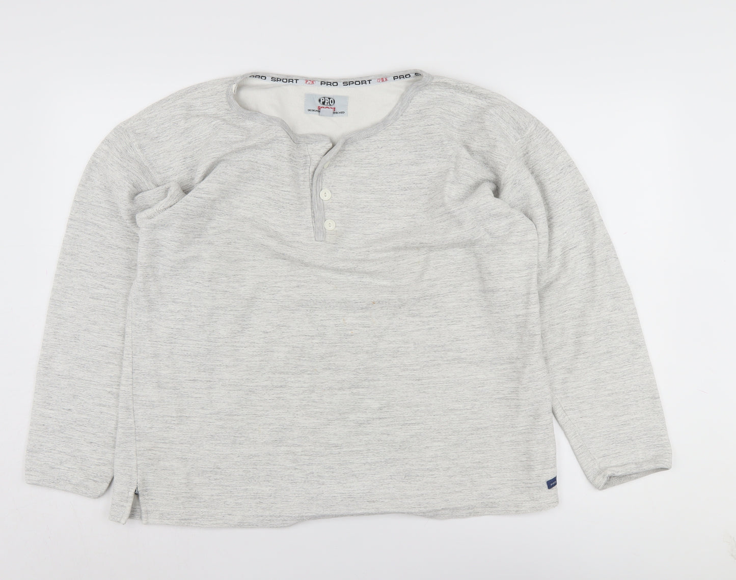 Pro Sport Women's Grey L Henley Jumper, Long Sleeve