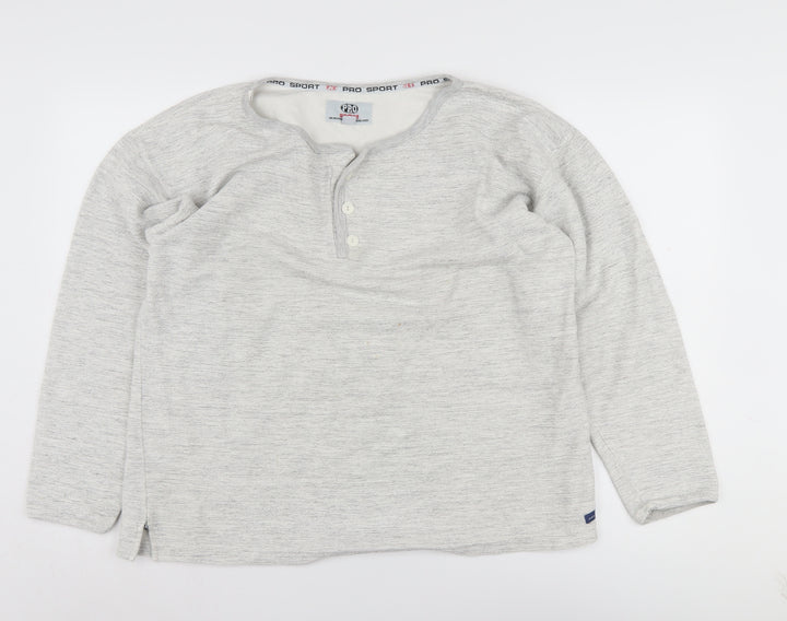 Pro Sport Women's Grey L Henley Jumper, Long Sleeve