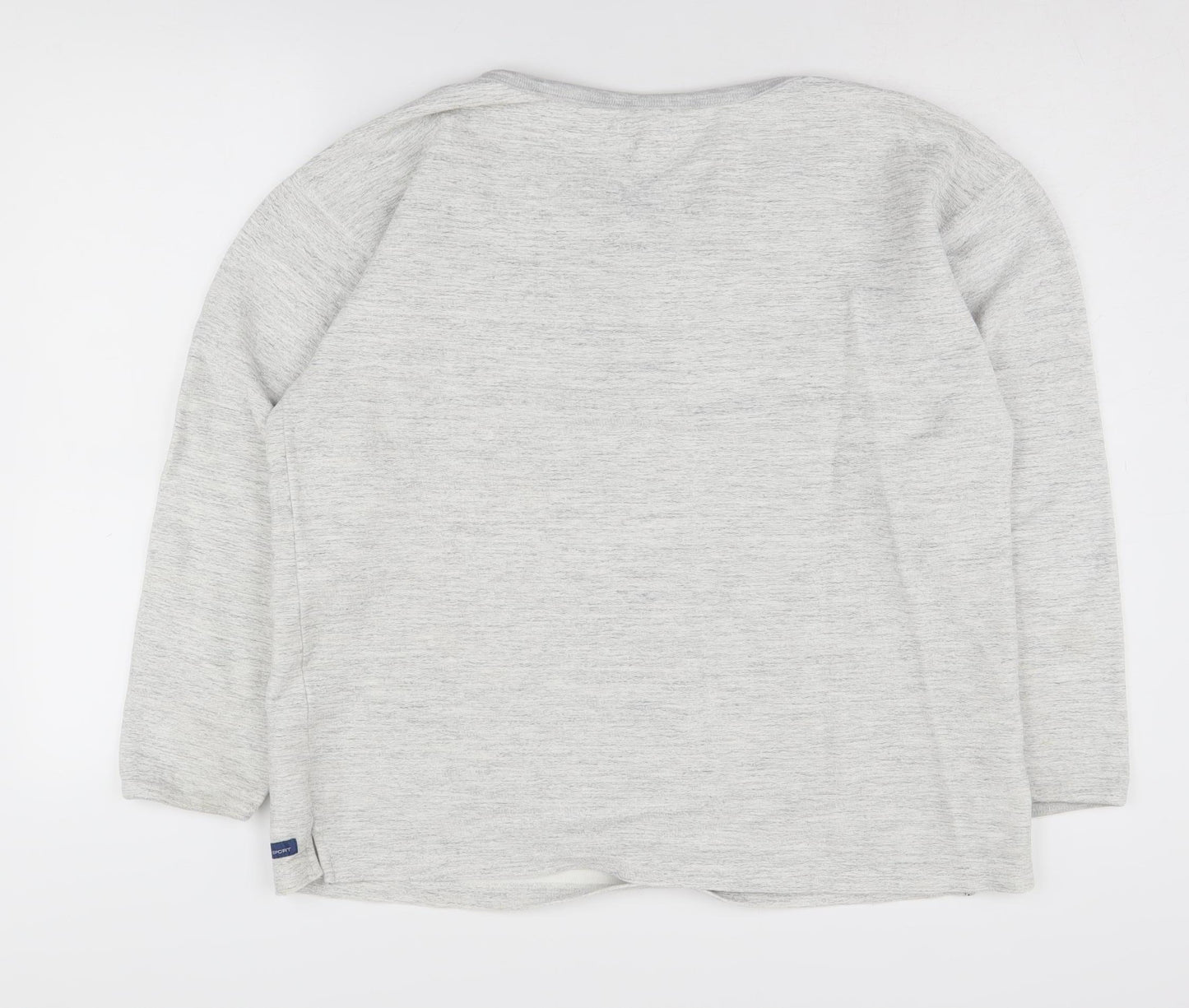 Pro Sport Women's Grey L Henley Jumper, Long Sleeve