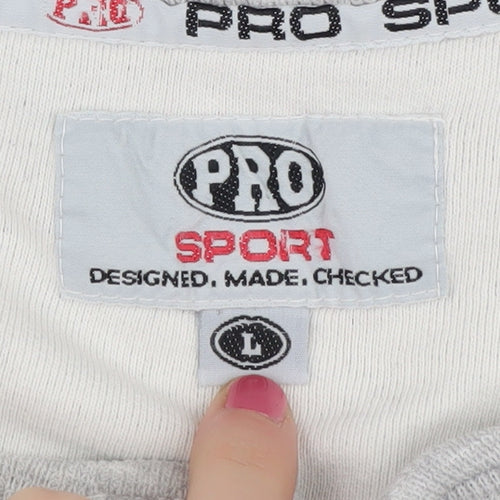 Pro Sport Women's Grey L Henley Jumper, Long Sleeve
