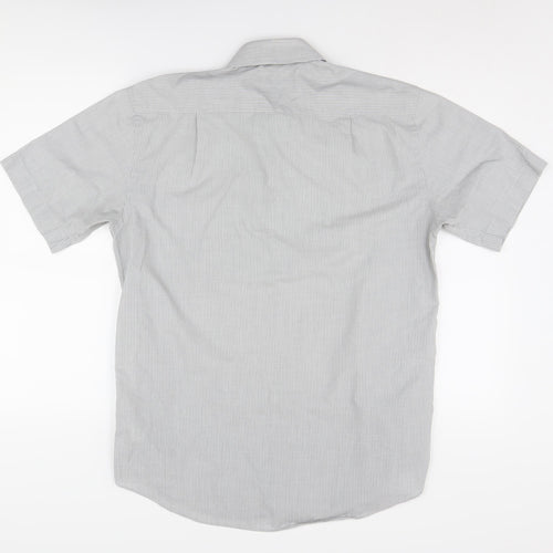 Jack Reid Men's Grey Striped Button-Up Shirt 15