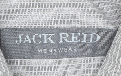 Jack Reid Men's Grey Striped Button-Up Shirt 15