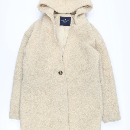 American Eagle Women's Beige Wool Coat S Hoodie