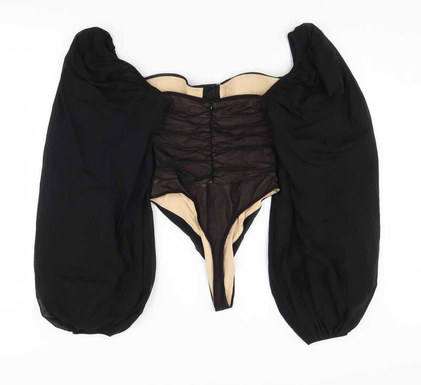 Oh Polly Women's Black Long Sleeve Bodysuit Size 12 UK