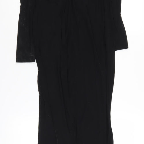 PrettyLittleThing Women's Black Bodycon Long Dress, Size 10