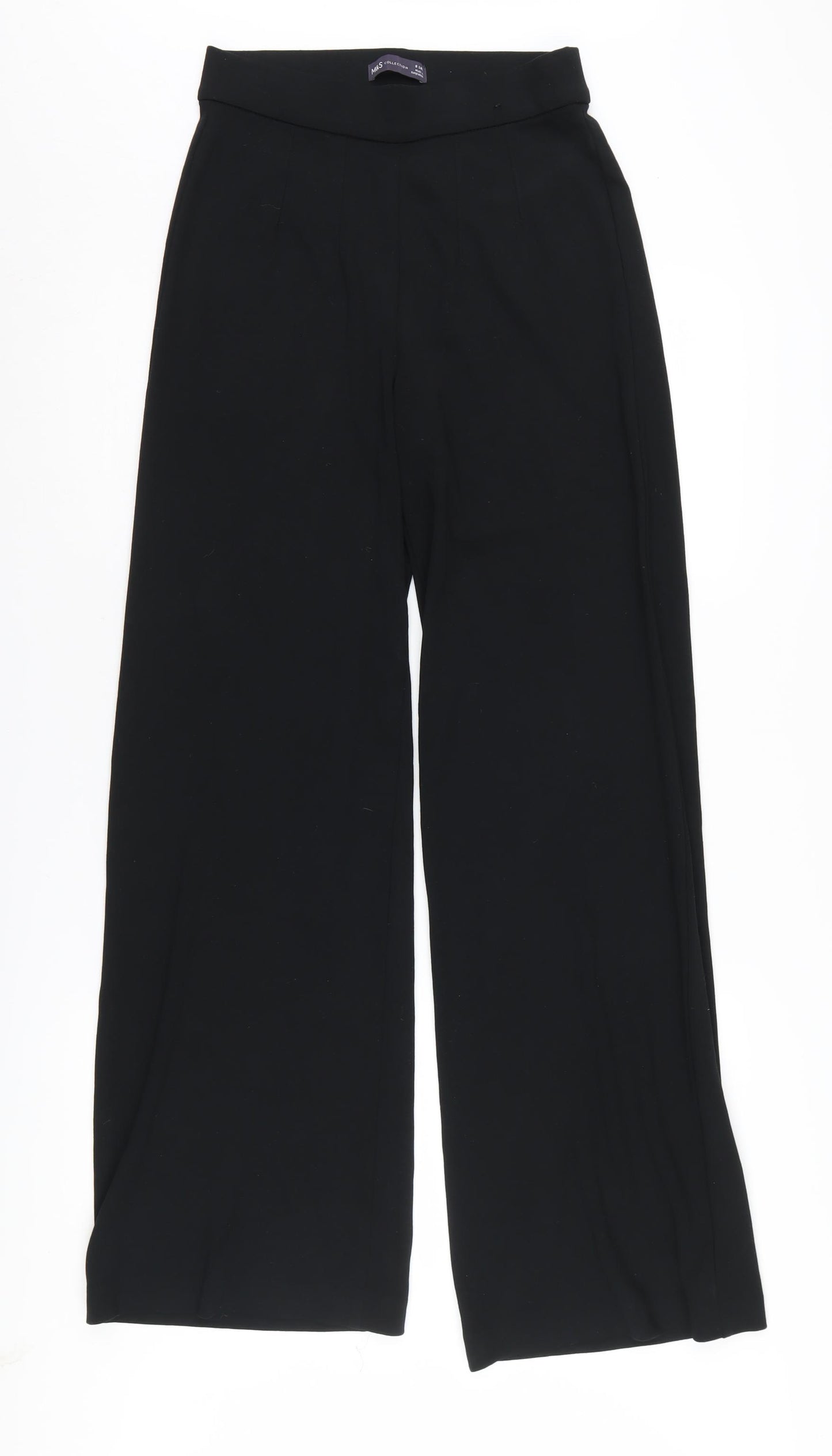 Marks & Spencer Women's Black Wide-Leg Trousers Size 8