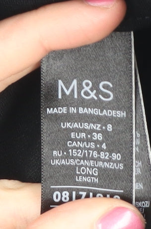 Marks & Spencer Women's Black Wide-Leg Trousers Size 8