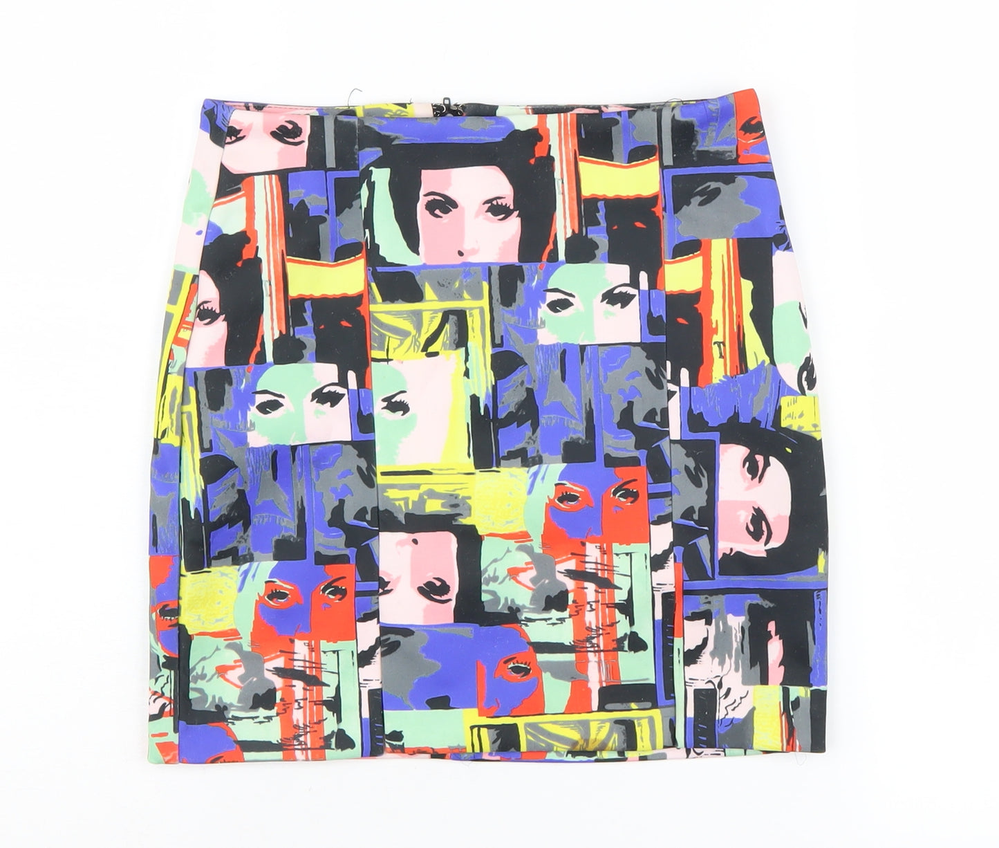 ASOS Women's Multicoloured Art Print Pencil Skirt UK Size 4