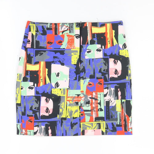 ASOS Women's Multicoloured Art Print Pencil Skirt UK Size 4