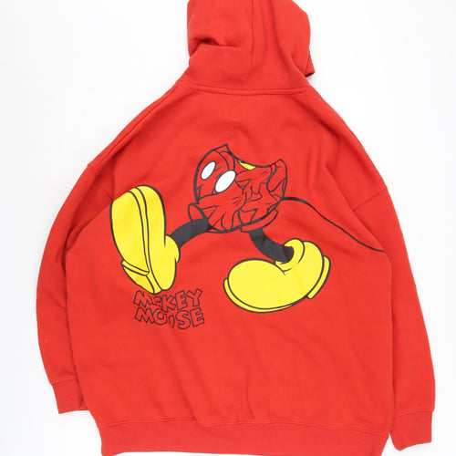 Disney Unisex Red Mickey Mouse Pullover Hoodie M