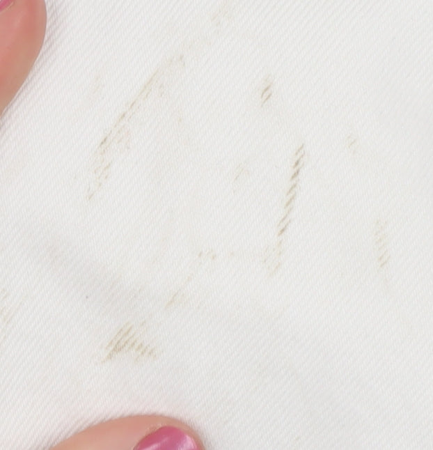 Zara Women's White Cotton Cropped Denim Jacket, S, Casual