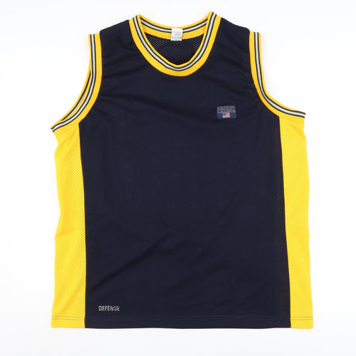 C&A Men's Blue Yellow Basketball Tank Jersey 182