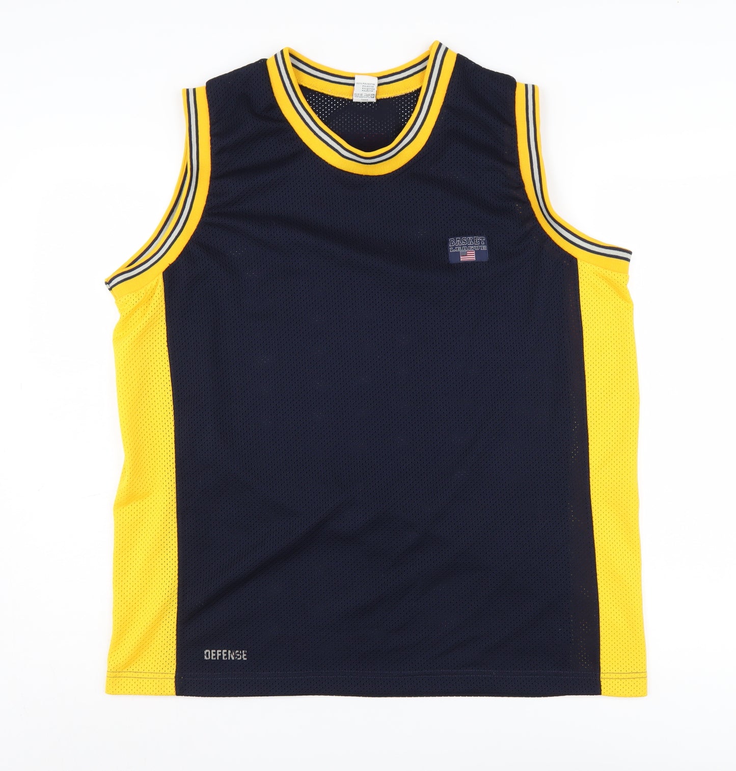 C&A Men's Blue Yellow Basketball Tank Jersey 182
