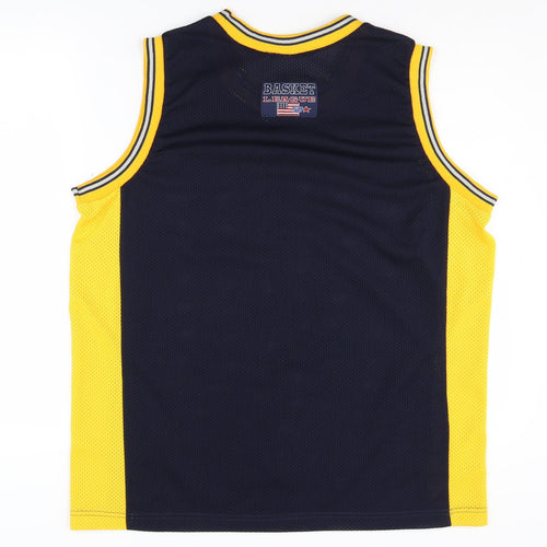 C&A Men's Blue Yellow Basketball Tank Jersey 182